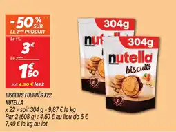 Netto Biscuits fourrés x22 nutella offre