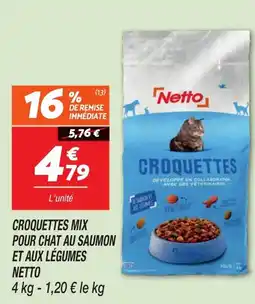 Netto Croquettes mix pour chat au saumon et aux légumes netto offre