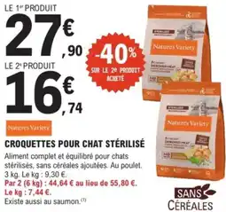 E.Leclerc Brico NATURE'S VARIETY Croquettes pour chat stérilisé offre