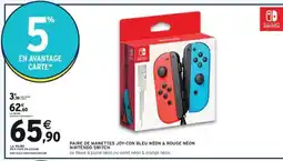Intermarché Hyper Paire de manettes Joy-Con Bleu Néon & Rouge Néon Nintendo Switch offre