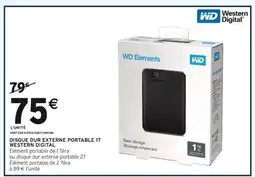 Intermarché Hyper DISQUE DUR EXTERNE PORTABLE 1T WESTERN DIGITAL offre