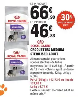 E.Leclerc Brico ROYAL CANIN Croquettes medium sterilised adult offre