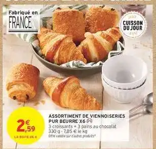 Intermarché Assortiment de viennoiseries pur beurre x6 offre
