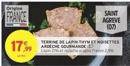 Intermarché TERRINE DE LAPIN THYM ET NOISETTES ARDÈCHE GOURMANDE offre