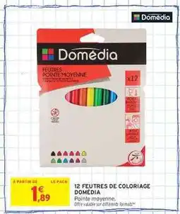 Intermarché 12 FEUTRES DE COLORIAGE DOMÉDIA offre