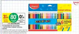 Intermarché 18 CRAYONS DE COULEURS + 18 FEUTRES FORMAT SPÉCIAL MAPED offre