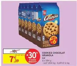 Intermarché COOKIES CHOCOLAT GRANOLA LU offre