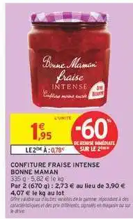 Intermarché CONFITURE FRAISE INTENSE offre