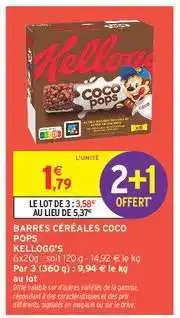 Intermarché BARRES CÉRÉALES COCO POPS offre