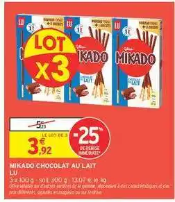 Intermarché MIKADO CHOCOLAT AU LAIT offre
