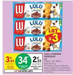 Intermarché Lulu L'Ourson Chocolat offre