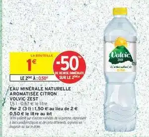 Intermarché Eau Minérale Naturelle Aromatisée Citron Volvic Zest offre
