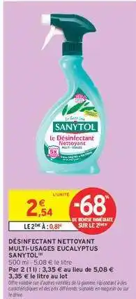 Intermarché Désinfectant Nettoyant Multi-usages Eucalyptus SANYTOL offre