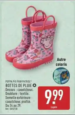 ALDI BOTTES DE PLUIE offre
