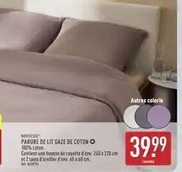ALDI PARURE DE LIT GAZE DE COTON offre