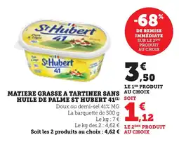 Maximarché Matiere grasse a tartiner sans huile de palme st hubert 41 offre