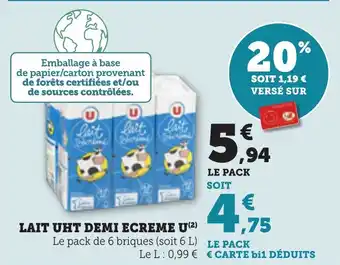 Maximarché Lait uht demi ecreme u offre
