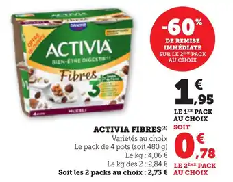 Maximarché Activia fibres offre