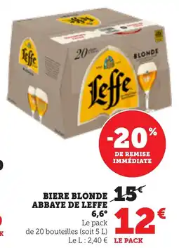 Maximarché Biere blonde abbaye de leffe 6,6° offre