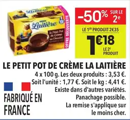 Supeco LA LAITIÈRE Le petit pot de crème offre
