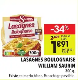 Supeco WILLIAM SAURIN Lasagnes boulognaise offre