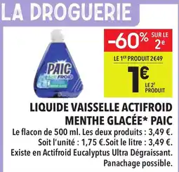 Supeco PAIC Liquide vaisselle actifroid menthe glacée offre
