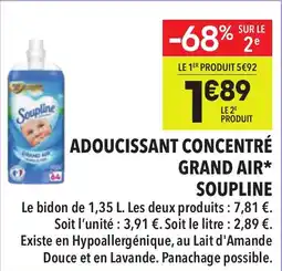 Supeco SOUPLINE Adoucissant concentré grand air offre