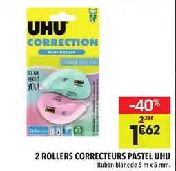 Supeco UHU 2 rollers correcteurs pastel offre