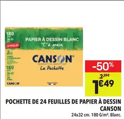 Supeco CANSON Pochette de 24 feuilles de papier à dessin offre