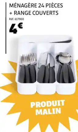 Gifi Ménagère 24 pièces + range couverts offre