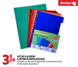 Auchan Supermarché Lot de classeur & intercalaires auchan offre