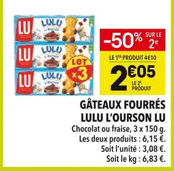 Supeco LU Gâteaux fourrés l'Ourson offre