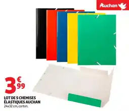 Auchan Supermarché Lot de 5 chemises élastiques auchan offre