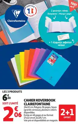 Auchan Supermarché Cahier koverbook clairefontaine offre