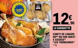 E.Leclerc Confit de canard igp du sud-ouest 4 cuisses les thomasines offre