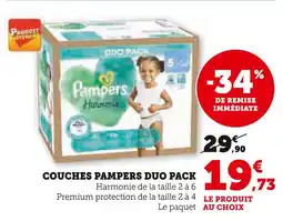 Super U Pampers Couches Pampers Duo Pack offre