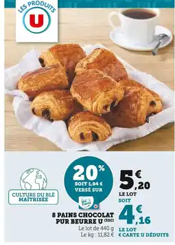 U Express U 8 pains chocolat pur beurre offre