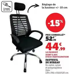 Super U Dim - fauteuil de bureau offre