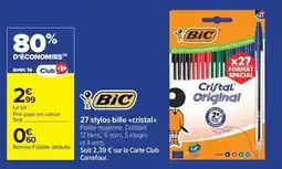 Carrefour Drive Bic - stylos bille cristal offre