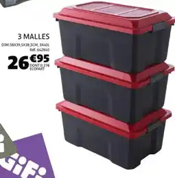Gifi 3 malles dim.58x39,5x38,5cm offre