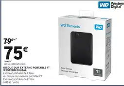 Intermarché Hyper WESTERN DIGITAL Disque dur externe portable 1t offre