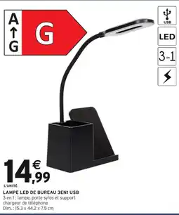 Intermarché Hyper Lampe led de bureau 3en1 usb offre
