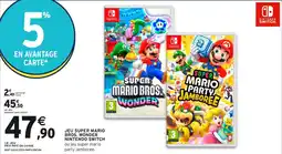 Intermarché Hyper NINTENDO SWITCH Jeu super mario bros. wonder offre