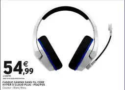 Intermarché Hyper Casque gaming sans fil core hyper x cloud plus - ps4/ps5 offre