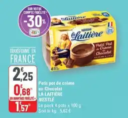 G20 NESTLÉ La laitière petit pot de crème 0au chocolat offre