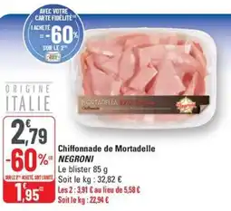 G20 NEGRONI Chiffonnade de Mortadelle offre