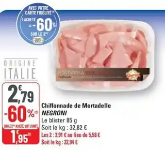 G20 NEGRONI Chiffonnade de Mortadelle offre