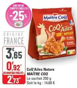 G20 MAÎTRE COQ CoQ'Ailes Nature offre