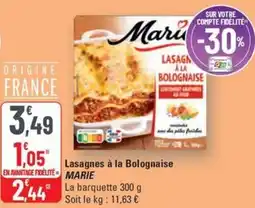 G20 MARIE Lasagnes à la Bolognaise offre