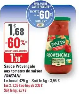 G20 PANZANI Sauce Provençale aux tomates de saison offre